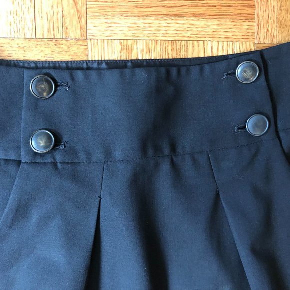 Theory Black Maryelia Mini Skirt w. Button Waist - Picture 2 of 3